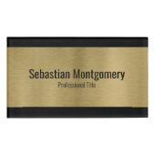 Badge D'identification Faux Metallic Professional Brossé Gold Texte noir (Devant)