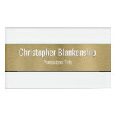 Badge D'identification Faux Metallic Professional Brossé Gold Texte noir (Devant)