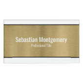 Badge D'identification Faux Metallic Professional Brossé Gold Texte noir (Devant)