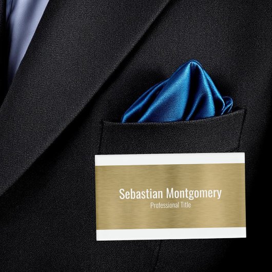 Badge D'identification Faux Metallic Professional Brossé Gold Texte noir