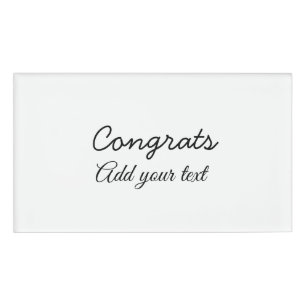 Badge D'identification Félicitations simples et minimales rajoutez votre