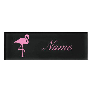 Badge D'identification Flamant rose rose Thunder_Cove