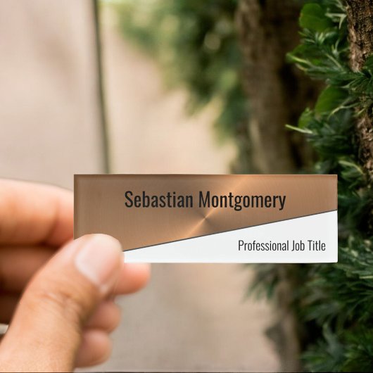 Badge D'identification Flare de cuivre métallique géométrique Professiona