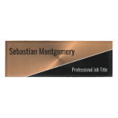 Badge D'identification Flare de lin en cuivre métallisé géométrique profe (Devant)