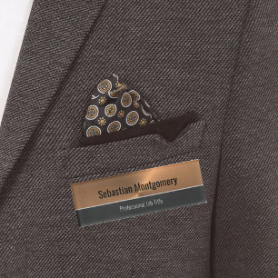 Badge D'identification Flare en cuivre métallique professionnel personnal