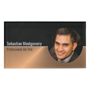 Badge D'identification Flare en cuivre métallique professionnel photo per