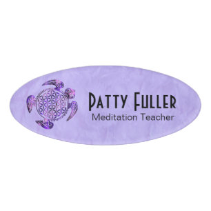 Badge D'identification Fleur de la vie / Blume des Lebens - violette de t