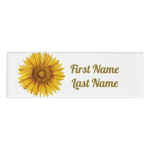 Badge D'identification Fleur de tournesol Vintage