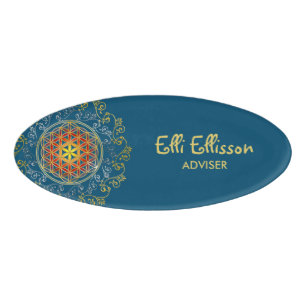Badge D'identification Fleur de Vie - Ornements Vintage Mandala 1