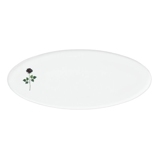 Badge D'identification Fleur rose noire (Devant)