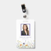 Badge d'identification Fleur sauvage (Avant avec clip)