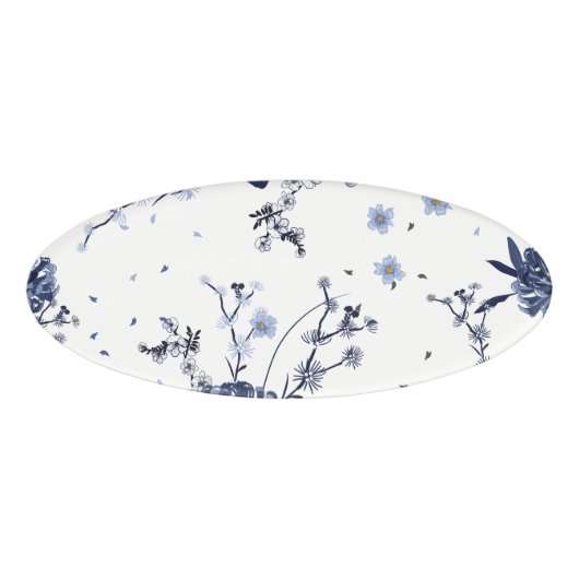 Badge D'identification Fleurs bleues (Devant)