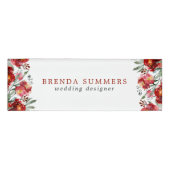 Badge D'identification Fleurs de jardin rouge foncé bordé (Devant)