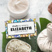 Badge D'identification Fleurs Rétro Mignonnes Bonjour Mon Nom Est Infirmi