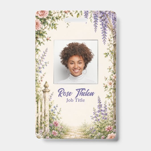 Badge d'identification floral personnalisé pour ja (Avant)