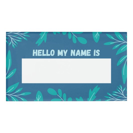 Badge D'identification Floral turquoise (Devant)
