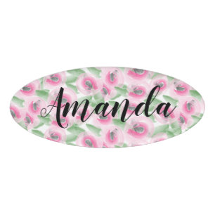 Badge D'identification Flore aquarelle