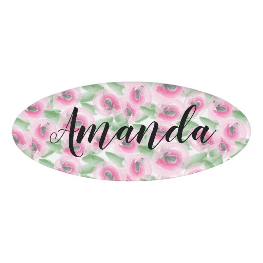 Badge D'identification Flore aquarelle (Devant)