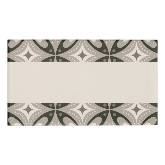 Badge D'identification Formes circulaires rétro beige et marron (Devant)