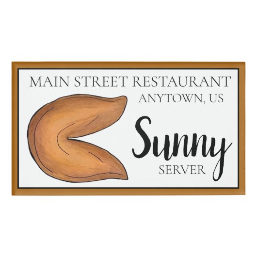 Badge D'identification Fortune Cookies Restaurant chinois Restauration Ga (Devant)