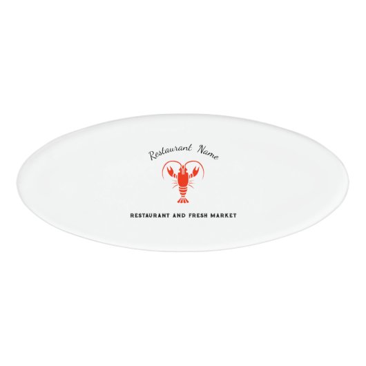 Badge D'identification Fruits de mer modernes Restaurant & Poisson de mar (Devant)