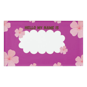 Badge D'identification Fuchsia Hibiscus