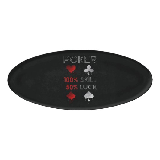 Badge D'identification Funny poker | Poker 100% Skill et 50% Luck (Devant)