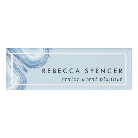 Badge D'identification Géode de vague bleue (Devant)