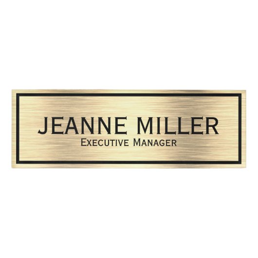 Badge D'identification Gestionnaire exécutif élégant (Devant)