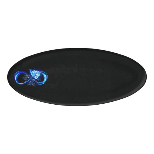 Badge D'identification Glowing infinity with blue rose (Devant)