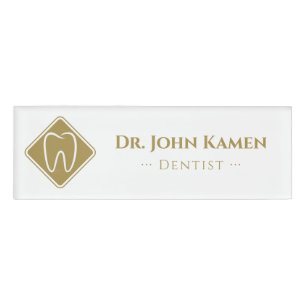 Badge D'identification Gold Dentist Dents chanceux