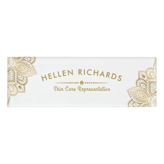 Badge D'identification Gold Paisley Mandala (Devant)