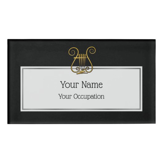 Badge D'identification Golden lyre (Devant)