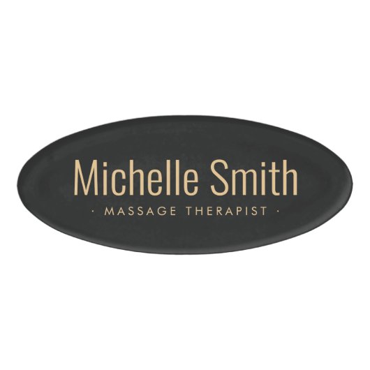 Badge D'identification Gris foncé moderne minimal (Devant)