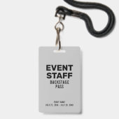 Badge d'identification gris pour le personnel de l (Avant avec lanière)