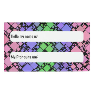 Badge D'identification Groovy Boho Rétro Mod Géométrique Fierté Trigender