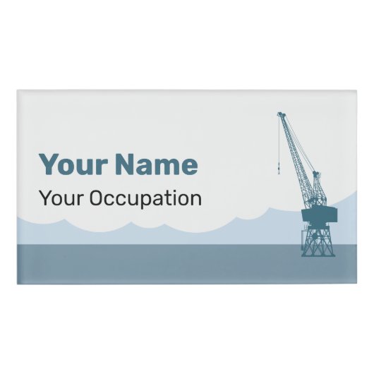 Badge D'identification Grue de chantier naval (Devant)