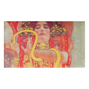Badge D'identification Gustav Klimt Red Woman Gold Snake Peinture