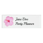 Badge D'identification Hibiscus rose Fleur tropicale (Devant)