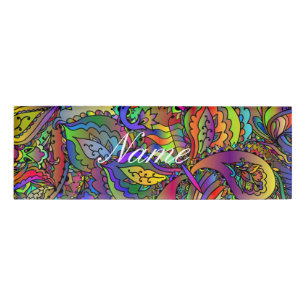 Badge D'identification Hippie Super Psychedelic Design Thunder_Cove