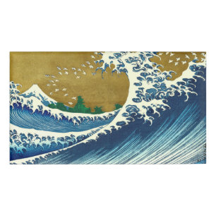 Badge D'identification Hokusai Grande Vague Japon Océan Vintage