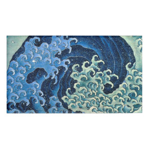 Badge D'identification Hokusai Vague féminine Océan Vintage