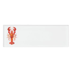 Badge D'identification Homard polygonal rouge