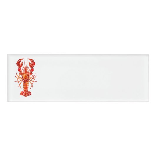 Badge D'identification Homard polygonal rouge (Devant)