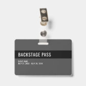 Badge d'identification horizontal noir uni pour bé (Arrière avec clip)