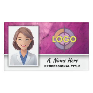 Badge D'identification Hot rose Crystal Bold Beauté Wellness Professionne