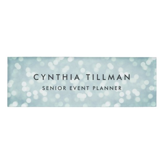 Badge D'identification Ice Blue Bokeh (Devant)