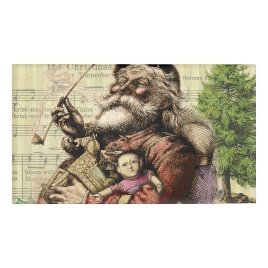 Badge D'identification Illustration classique de Thomas Nast du Père Noël (Devant)