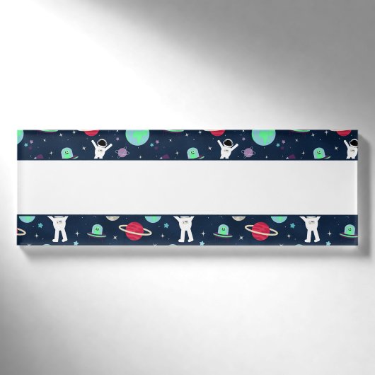 Badge D'identification illustration de motif spatial (Devant)