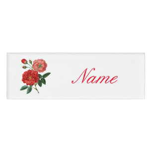 Badge D'identification Illustration de rose rouge vintage Thunder_Cove